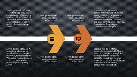 Processus d'écoulement linéaire avec des icônes, Diapositive 10, 04172, Organigrammes — PoweredTemplate.com
