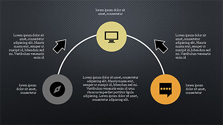 Processus d'écoulement linéaire avec des icônes, Diapositive 14, 04172, Organigrammes — PoweredTemplate.com