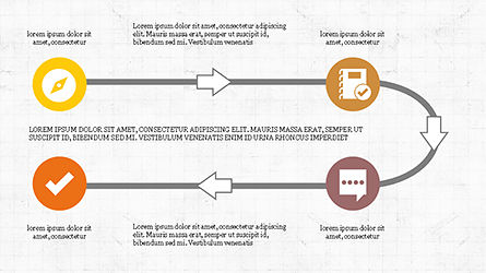 Proses Alur Linier Dengan Ikon, Slide 4, 04172, Bagan Alur — PoweredTemplate.com
