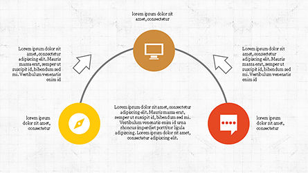 Proses Alur Linier Dengan Ikon, Slide 6, 04172, Bagan Alur — PoweredTemplate.com