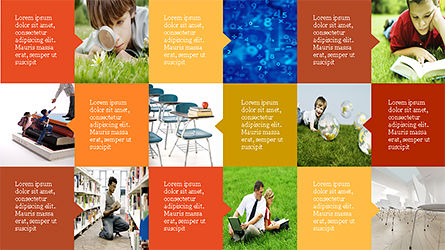 Education Presentation Template in Grid Layout Style, Slide 2, 04177, Education Charts and Diagrams — PoweredTemplate.com