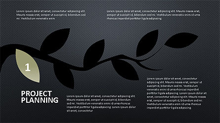 나무 가지 단계 도표, 슬라이드 8, 04193, 단계 도표 — PoweredTemplate.com