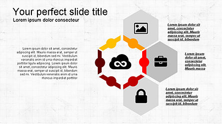 Processo com ícones slide deck, Modelo do PowerPoint, 04203, Ícones — PoweredTemplate.com