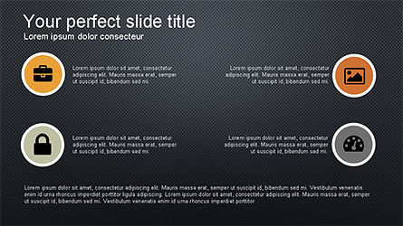 Processo com ícones slide deck, Deslizar 13, 04203, Ícones — PoweredTemplate.com