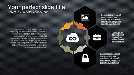 Proceso con la cubierta de diapositivas de iconos, Diapositiva 9, 04203, Iconos — PoweredTemplate.com