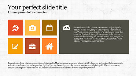 Disposizione di agenda del layout di griglia, Slide 3, 04231, icone — PoweredTemplate.com