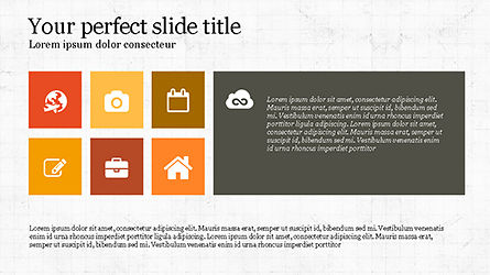Grid Layout Agenda Slide Deck, Slide 3, 04231, Icons — PoweredTemplate.com