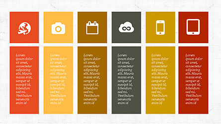 Grid layout agenda slide deck, Dia 4, 04231, Icoontjes — PoweredTemplate.com