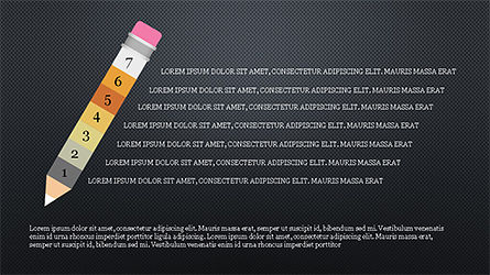 Caixa de ferramentas de opções .Pencil, Deslizar 13, 04233, Diagramas de Etapas — PoweredTemplate.com