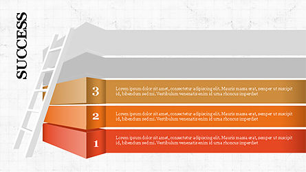 Steps to Success with Ladder, Slide 3, 04252, Shapes — PoweredTemplate.com