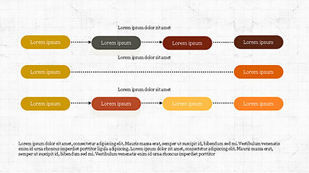 Schéma diagramme linéaire séquentiel, Modele PowerPoint, 04254, Schémas de procédés — PoweredTemplate.com