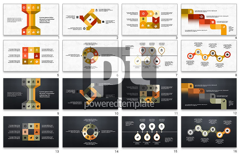 Piattaforma di diapositiva di processo e timeline