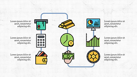 Organigrama con iconos financieros, Diapositiva 2, 04274, Diagramas de flujo — PoweredTemplate.com