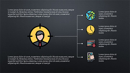 Schema organizzativo con icone piatte, Slide 12, 04282, icone — PoweredTemplate.com