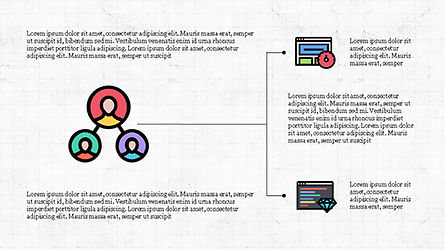 Bagan Organisasi Dengan Ikon Datar, Slide 7, 04282, Ikon — PoweredTemplate.com