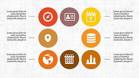 Flat Round Icons Presentation Template, Slide 7, 04286, Icons — PoweredTemplate.com