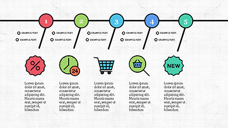 Fishbone diagram met e-commerce iconen, Dia 3, 04295, Businessmodellen — PoweredTemplate.com