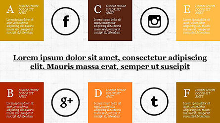 Modèle de présentation de médias sociaux mise en page grille, Diapositive 4, 04296, Icônes — PoweredTemplate.com