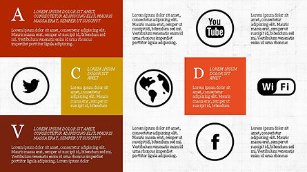 Modèle de présentation de médias sociaux mise en page grille, Diapositive 6, 04296, Icônes — PoweredTemplate.com