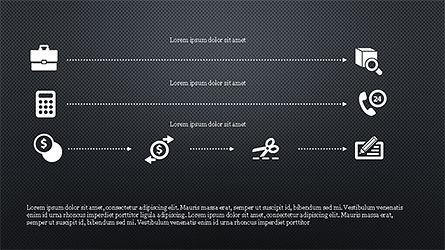 Icônes plats monochromes et processus, Diapositive 12, 04311, Icônes — PoweredTemplate.com