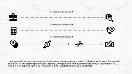 Icônes plats monochromes et processus, Diapositive 4, 04311, Icônes — PoweredTemplate.com