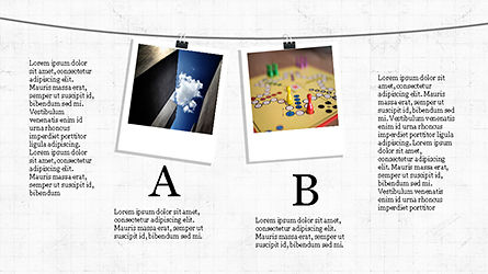 Presentation with Polaroid Photos, Slide 2, 04313, Presentation Templates — PoweredTemplate.com