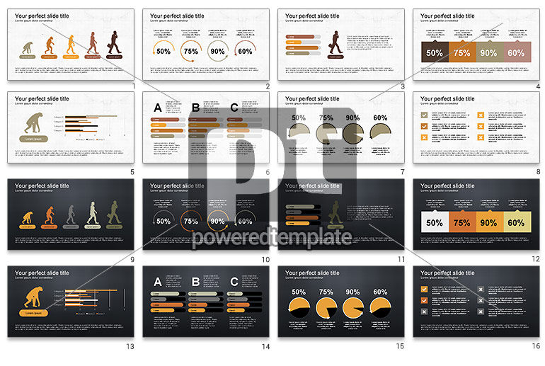 Entwicklungsdiagramm mit infografiken für präsentationen
