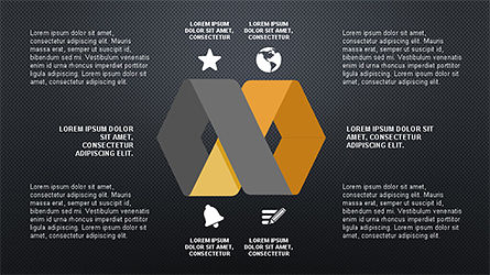Forme e opzioni di frecce geometriche, Slide 16, 04348, Forme — PoweredTemplate.com