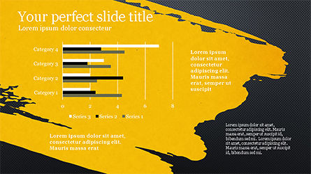 페인트 얼룩이있는 슬라이드 데크보고, 슬라이드 10, 04351, 데이터 주도형 도표 및 차트 — PoweredTemplate.com