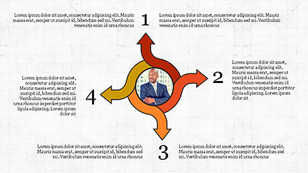 Cercles et flèches, Diapositive 3, 04355, Graphiques organisationnels — PoweredTemplate.com