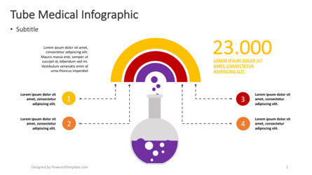 Tube - infografica medica, Gratis Modello PowerPoint, 04365, Infografiche — PoweredTemplate.com