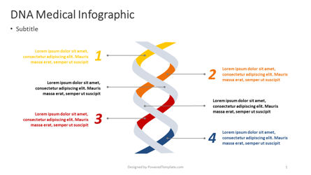 Dna医疗信息图表, 免费 PowerPoint模板, 04374, 信息图 — PoweredTemplate.com