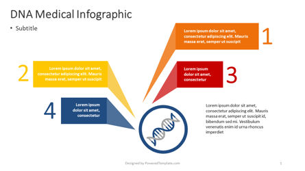 Dna 의료 infographics, 파워 포인트 템플릿, 04377, 인포메이션 그래픽 — PoweredTemplate.com