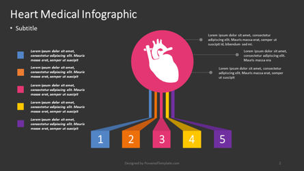 Menselijk hart medische infographic, Dia 2, 04378, Infographics — PoweredTemplate.com