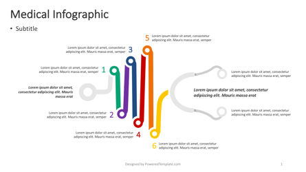 Stethoskop medizinische infografik, Kostenlos PowerPoint-Vorlage, 04380, Infografiken — PoweredTemplate.com