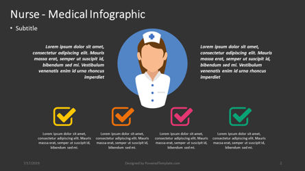 Enfermera - infografía médica, Diapositiva 2, 04393, Infografías — PoweredTemplate.com