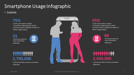 Infographie d'utilisation de smartphone, Diapositive 2, 04395, Icônes — PoweredTemplate.com