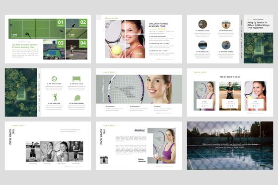 Tennis - Sport Google Slide Template, 幻灯片 3, 04433, 商业模式 — PoweredTemplate.com
