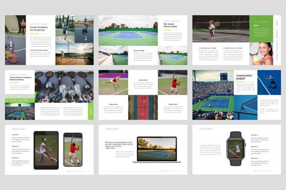 Tennis - Sport Google Slide Template, Diapositiva 4, 04433, Modelos de negocios — PoweredTemplate.com