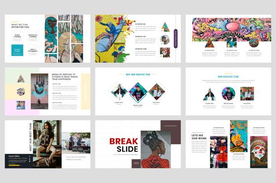 Pop Art - Creative Google Slide Template, Diapositiva 3, 04439, Modelos de negocios — PoweredTemplate.com