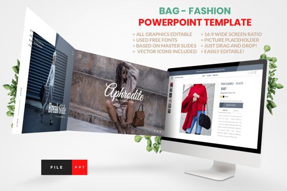 Bag - Fashion PowerPoint Template, Plantilla de PowerPoint, 04440, Modelos de negocios — PoweredTemplate.com