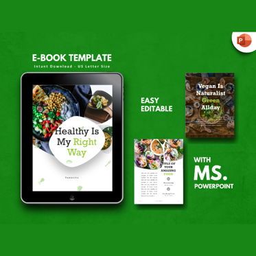 Vegan Recipe eBook PowerPoint Presentation Template, PowerPointテンプレート, 04500, プレゼンテーションテンプレート — PoweredTemplate.com