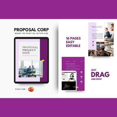 Project Proposal PowerPoint Template, Modele PowerPoint, 04761, Modèles commerciaux — PoweredTemplate.com