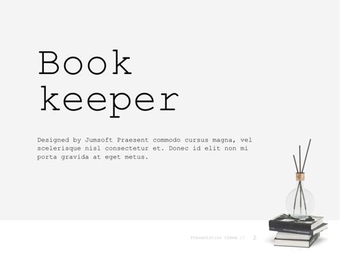 Bookkeeper Keynote Template, Diapositive 3, 04791, Modèles de présentations — PoweredTemplate.com