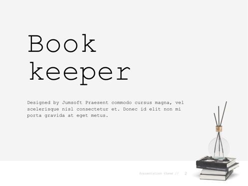 Bookkeeper Google Slides, Diapositiva 3, 04818, Plantillas de presentación — PoweredTemplate.com
