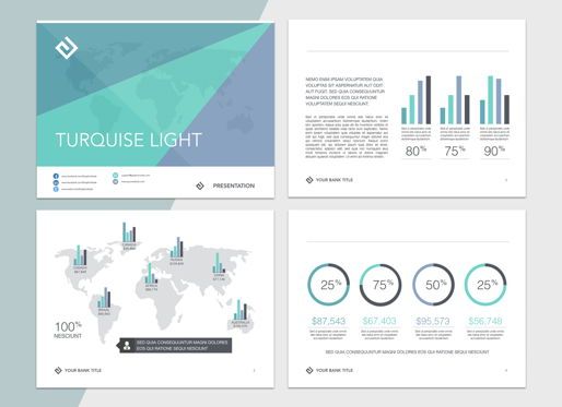 Turquoise Light Powerpoint Presentation Template, Slide 2, 04823, Business Models — PoweredTemplate.com