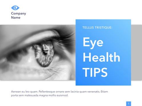 Eye Health Google Slides Template, 슬라이드 2, 04845, 의학 도표 및 차트 — PoweredTemplate.com