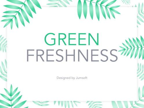 Green Freshness Google Slides Template, スライド 2, 04852, プレゼンテーションテンプレート — PoweredTemplate.com