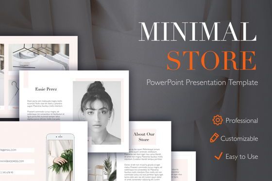 Minimal Store PowerPoint Template, Templat PowerPoint, 04922, Templat Presentasi — PoweredTemplate.com