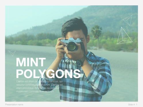 Mint Polygons PowerPoint Template, Diapositive 2, 04930, Modèles de présentations — PoweredTemplate.com